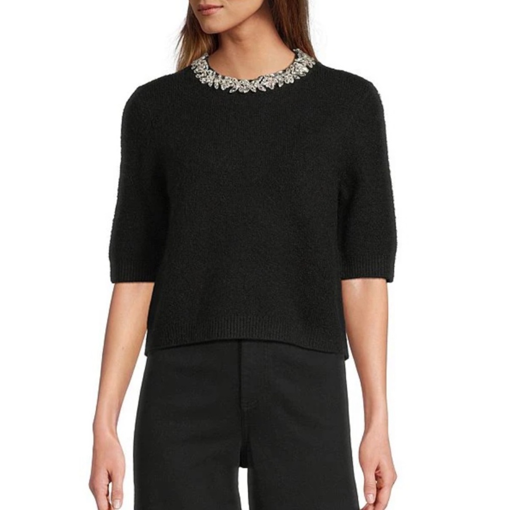 Antonio Melani Embellished Black Sweater